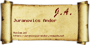 Juranovics Andor névjegykártya