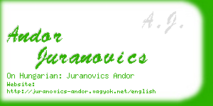 andor juranovics business card